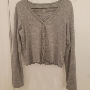 AE Heathered Tan/Gray Cardigan